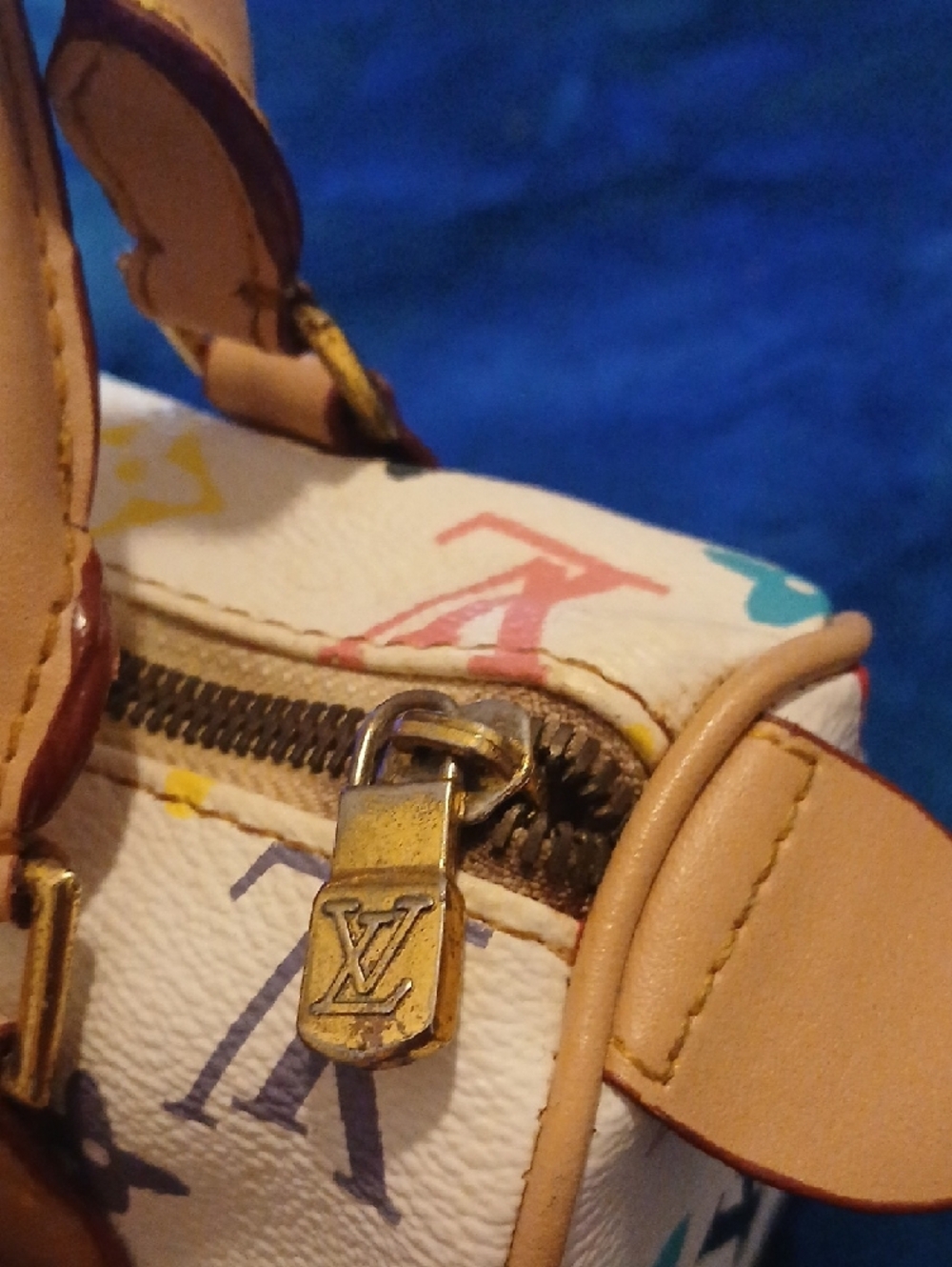 Louis Vuitton White Multicolor Monogram Mini Satchel - Picture 4 of 5